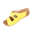 thumbnail image 3 of Zedker Womens Fashion Orthotic Slides Ladies Lightweight Athletic Yoga Mat Sandals Slip On Thick Cushion Slippers Sandals With Comfortable Plantar Fasciitis Arch Support Yellow 41, 3 of 10