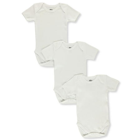 First Essentials Baby Unisex 3-Pack Bodysuits "100% cotton" - white, 6 - 9 months (Newborn)
