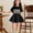 Black, variant on Skirts Girls Casual Mini Flare Pleated Stretch Waist Skater Dance Party School Uniform Skirts Size 3T-14, Black