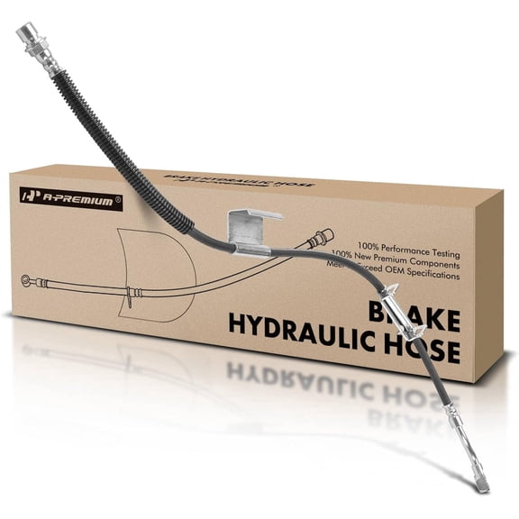 A-Premium Front Driver Side Brake Hydraulic Hose Compatible with Select Chevy and GMC Models - Silverado 1500 1999-2002, Sierra 1500 1999-2002, 4.3L, 4.8L, 5.3L, RWD - Replace# 19331535
