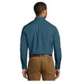 thumbnail image 2 of Port Authority Men's Long Sleeve Carefree Poplin Classic Fit Shirt Dusty Blue Large, 2 of 4