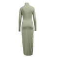 thumbnail image 5 of Conairie Maxi Dresses for Women Solid Color Crew Neck Slim Elegant Long Sleeve Dress Comfort Soft Lounge Long Bodycon Dress Light Green XXXXXL, 5 of 5