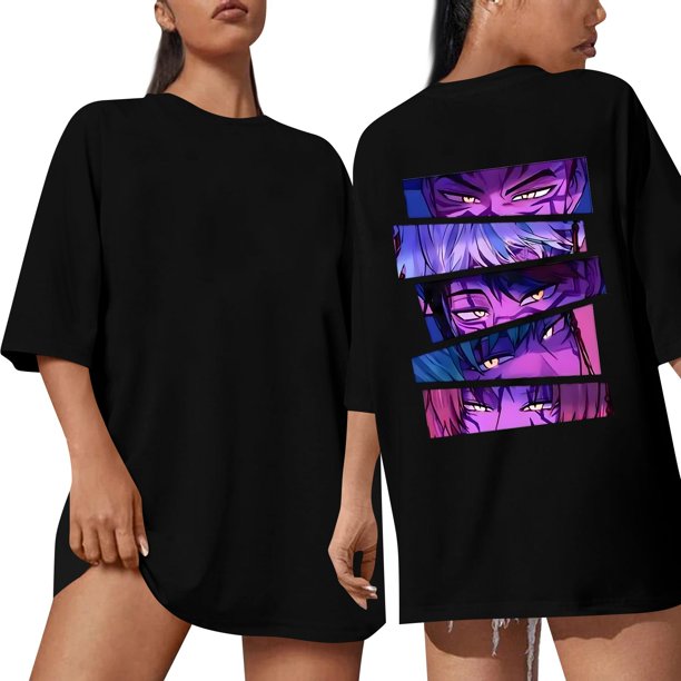 Pop cazadora para niña Graphic Round-Neck Short Sleeve T Shirt For Kids Youth Fashion Tee With Cartoon Print Design Soft Blend Top For Children (Black)