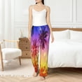 thumbnail image 6 of Lsque Palm Trees at Sunset Print Women's Pajama Pants, Lounge Pant - Comfortable Home Wear,Elastic Waistband, Stylish Design-Small, 6 of 9
