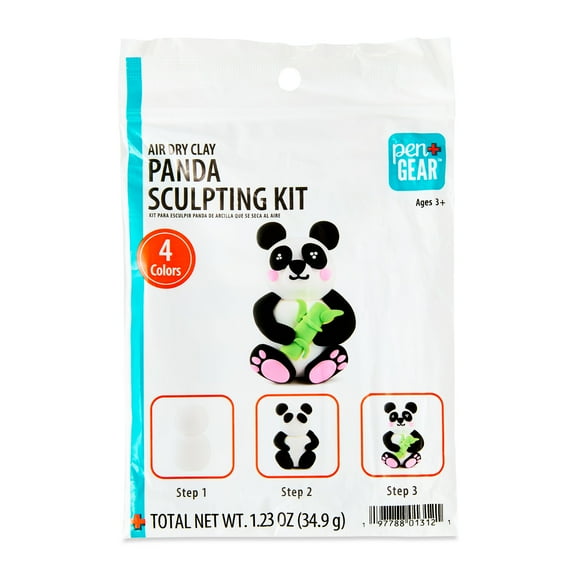 Pen+Gear Air Dry Clay Panda Sculpting Kit - 4 Color Set for Kids