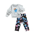 thumbnail image 2 of Qiylii Girls Halloween Clothes Set, Ghost Ruffle Long Sleeve Pullover+Trousers, 2 of 6