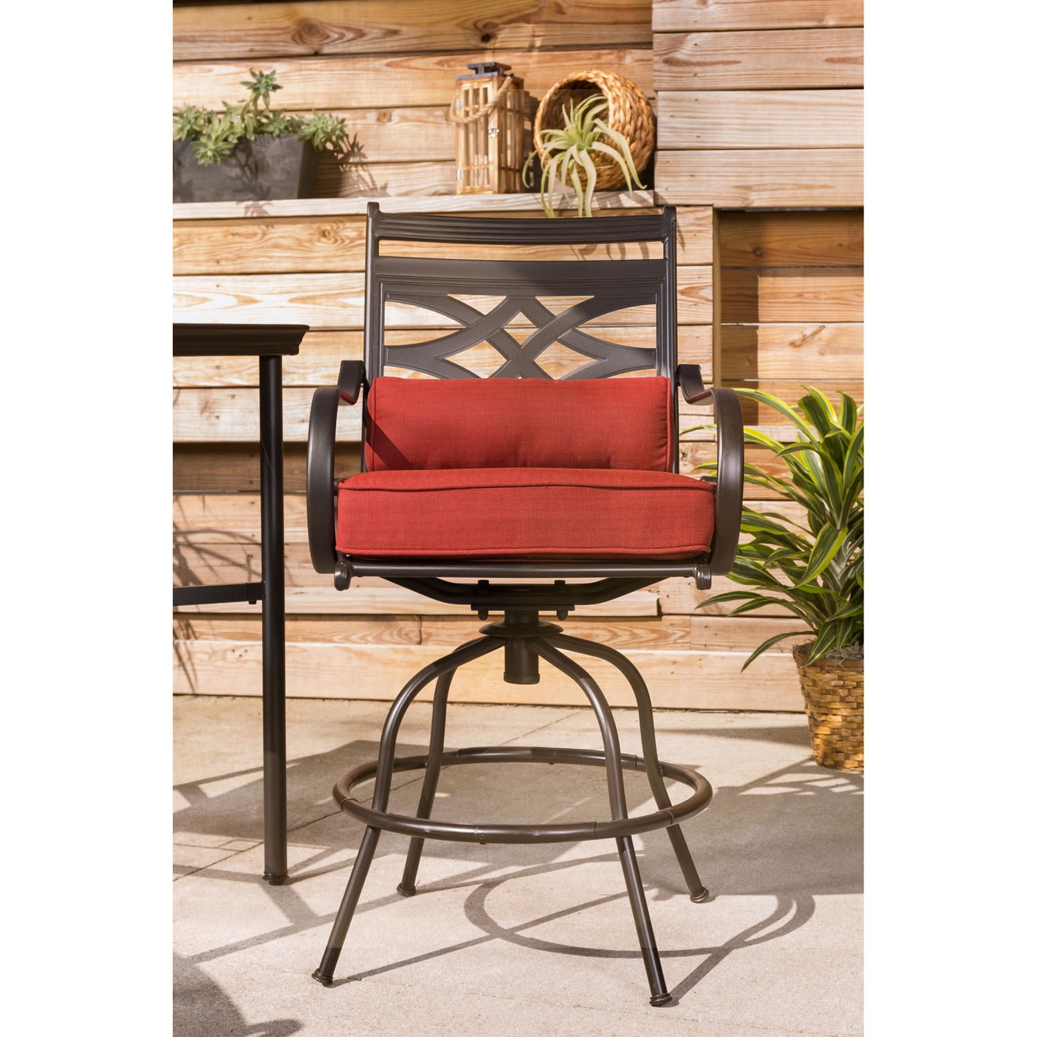 Hanover Montclair 5-Piece Steel Outdoor Counter-Height Patio Dining Set with Bar Table, Seats 4