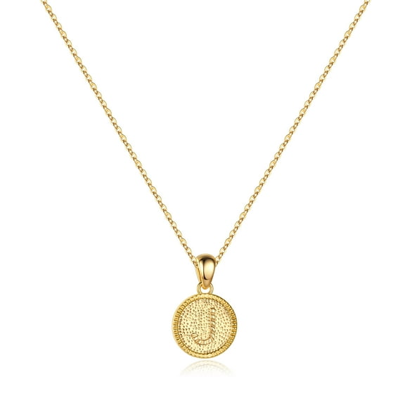 TINGN Initial Letter Necklaces for Women Dainty Disc Pendants Hand Stamped Alphabet Monogram Necklaces