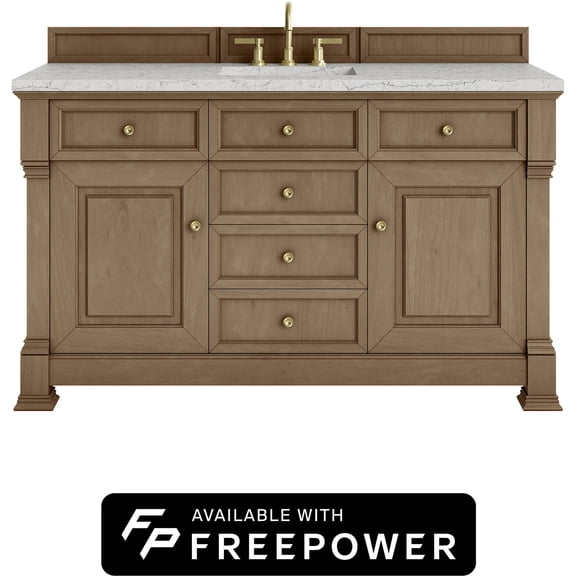 James Martin Vanities 547-V60S-PCN-FEJP Brookfield 60" Free Standing Single Basin Poplar