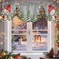 thumbnail image 6 of Grey Snowman Christmas Tree Tie Up Valances Curtain, Vintage Xmas Gift Winter Snowflake Adjustable Rod Pocket Short Window Treatment Tie Up Curtains Valances for Kitchen Living Room Bathroom 54x18 In, 6 of 9