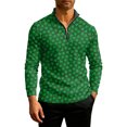thumbnail image 2 of QHRMKOG Men Sweatshirts Warm Camouflage Print Quarter Zip Pullover Relaxed Fit Sport Stand Collar Sweatshirts Fall Trendy Long Sleeve Tops Green 3XL, 2 of 8