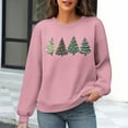 thumbnail image 2 of Waffle Christmas Sweatshirt Womens Christmas Tree Printed Crewneck Sweaters Pullove Loose Casual Shirts Holiday Long Sleeve Tops Xmas Gifts, 2 of 6