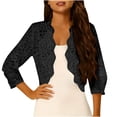 thumbnail image 6 of Purcolt Women's Sheer Floral Lace Cropped Cardigan Elegant Long Sleeve Open Front Shrug Top Summer Casual Jackets for Evening Dresses, 6 of 8