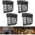 thumbnail image 1 of Solar Powered Garden Lights, 4 Pack Solar Fence Lights Outdoor Wall Lights IP54 Waterproof Decorative Outdoor Solar Light for Patio, Paths AUTO ON/OFF [Energy Class A+++], 1 of 5