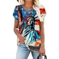thumbnail image 4 of VerPetridure American Flag Stars Stripes Shirts for Women 4th of July Patriotic Shirt Cute Graphic Blouse USA Flag Tops Summer Tee, 4 of 4