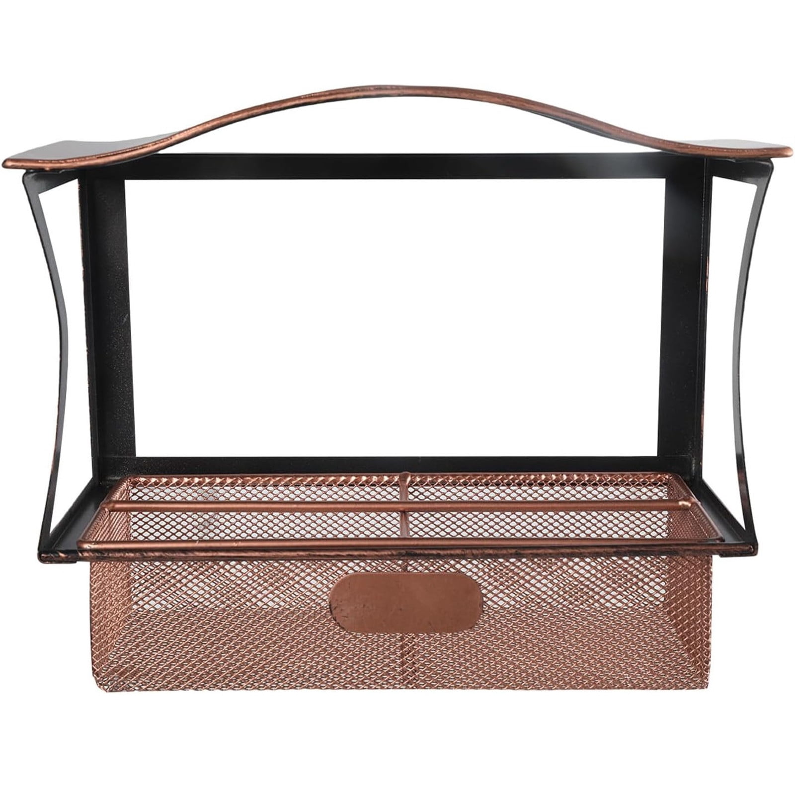 Window Metal Bird Feeder, Suction Cup Outdoor Feeding Tray, Rust Proof Iron Bird House with Ladder for Garden Yard Patio, 8.85x7.00in