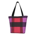 thumbnail image 2 of Ladies Casual One Shoulder Carry Shopping Bag Large Capacity Light 13×11in Used For Shopping Beach Play Travel Shopping Palevioletred Buffalo Plaid Check Tartan Scotland_3, 2 of 8