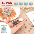 thumbnail image 2 of Uxcell 10mm Cuentas de Vidrio en Forma de Flor, 60Pcs Hechas a Mano con Arena Dorada, Cuentas Redondas Facetadas Espaciadoras Sueltas para Hacer Joyería, Collar, Pulsera, Manualidades DIY, Azul, 2 of 5
