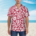 thumbnail image 6 of Picia Red Flowers Gentle Cotton Regular Fit Short Sleeve Casual Hawaiian Shirt for Men-Small, 6 of 9