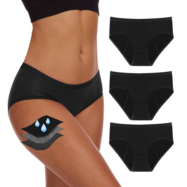 Calzoncillos hipster a prueba de fugas YESWEL para mujer, paquete de 3
