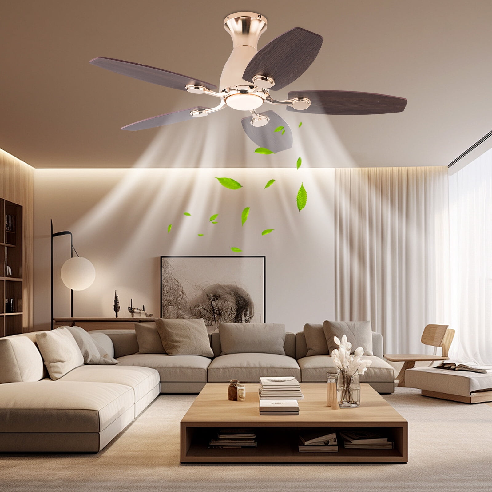 Ceiling Fan Chandelier, Ceiling Fan with Remote, Ceiling Fans with Lights and Remote Control (107*33cm/42*12.99in)