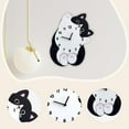 thumbnail image 6 of deevoka Cartoon Cat Wall Clock Birthday Gift Home Decor for Dining Room Bedroom Dorm 30cmx36cm, 6 of 9