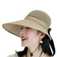 thumbnail image 3 of Shenmeida Women Sun Hat Foldable Sun Cap Summer Wide Brim Empty Top Beach Hollow Out Hat Headwear, 3 of 7