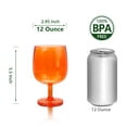 thumbnail image 2 of 12 Ounce Plastic Wine Glasses Set Of 6,Unbreakable Acrylic Wine Glasses,Reusable Colored Plastic Goblets Stackable,Dishwasher Safe Bpa Free Ideal For Parties, 2 of 8