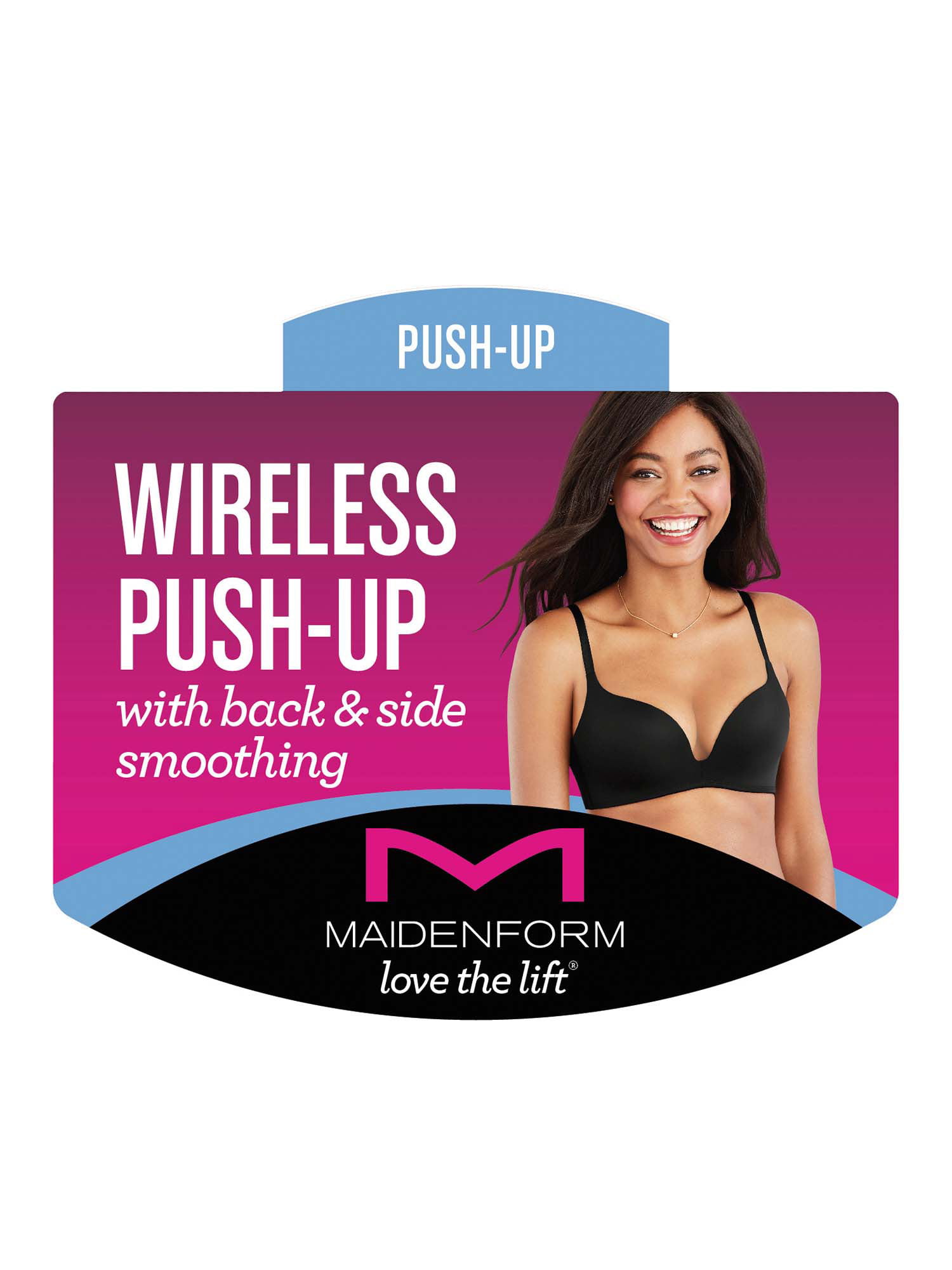 Maidenform Women's Love the Lift Wireless Plunge Push-Up Bra