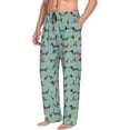thumbnail image 2 of Uemuo Dachshund Dog Puppy Pattern Men's Wide Leg Palazzo Lounge Pants with Pockets Light Weight Loose Comfy Casual Pajama Pants-Medium, 2 of 9
