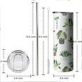 thumbnail image 3 of Plant Print Skinny Tumbler With Lid and Straw - 20 oz Insulated Stainless Steel pot plant Travel Cup - Double Wall Coffee Mug - Birthday Gifts for Mom, Sister, Friends, Women, 3 of 6
