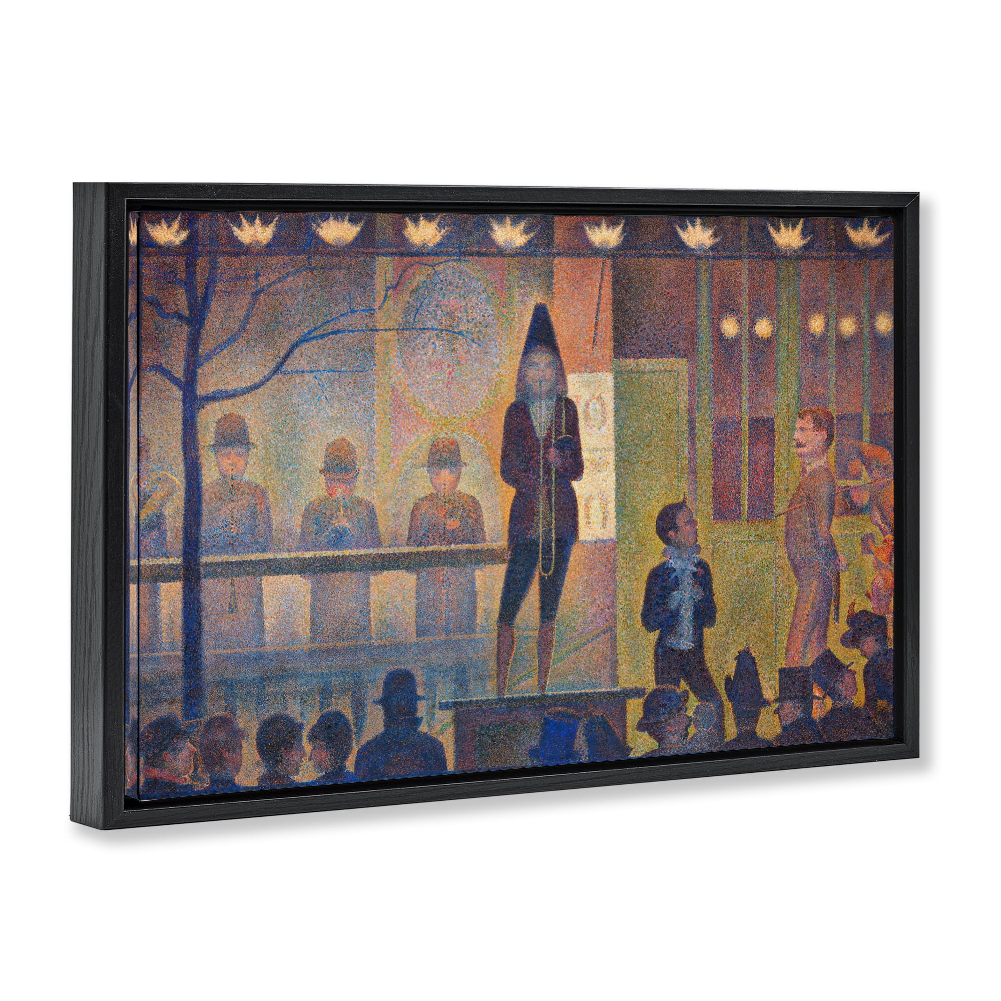Stupell Industries Classic Circus Sideshow People Painting Black Floater Framed Canvas Art Print Wall Art, 31 x 21