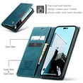 thumbnail image 4 of CaseMe Leather for iPhone 14 Pro Max Case, Flip Wallet Leather Case with Card Holder Magnetic Closure Shockproof Kickstand Protective Phone Cases Cover for iPhone 14 Pro Max,Blue, 4 of 12