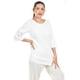 thumbnail image 2 of Blusa de lino corte asimetrico Roman Fashion /Juvenil, 0340 (Blanco) blanco M, 2 of 5