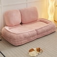 thumbnail image 6 of ZephyPaws 70" Adjustable Human Dog Bed Sofa Couch, 5 Positions Recliner, Foldable Floor Chair for Sitting or Sleeping, Space-Saving Modern Lazy Sofa, Pink, 6 of 13