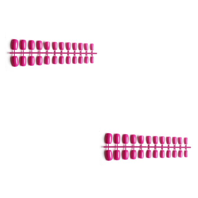 Vogacara 24 piezas de uñas postizas de ataúd en forma cuadrada de longitud media artificiales DIY