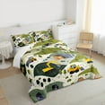 thumbnail image 3 of Manfei Excavator Bulldozer King Size Comforter Sets,Construction Vehicles Bedding Comforter Set,Green Yellow Bedding Set For Boys Kids,Super Cozy Room Decor,3 Pieces, 3 of 8