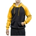 thumbnail image 2 of BRGZLK Men's Raglan Long Sleeve Hoodies Fashion Solid Color Loose Casual Sports Pullover Sweatshirt Hooded with Pocket Black XL, 2 of 8