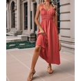 thumbnail image 3 of Women'S Smocked Maxi Dresses 2025 Summer Beach Sundress Casual Spaghetti Strap Swing A Line Long Flowy Dress Mahogany M, 3 of 7