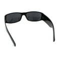 thumbnail image 7 of Mens Narrow Rectangle Cholo Gangster All Black Plastic Sunglasses Shiny Black - Black, 7 of 7