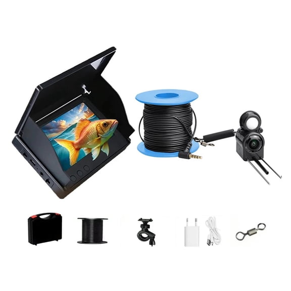 Underwater Fishing Camera 4.3 Inch IPS Monitor Ice Fish Finder 220° Video Cam Night Vision ,High Accuracy Identification