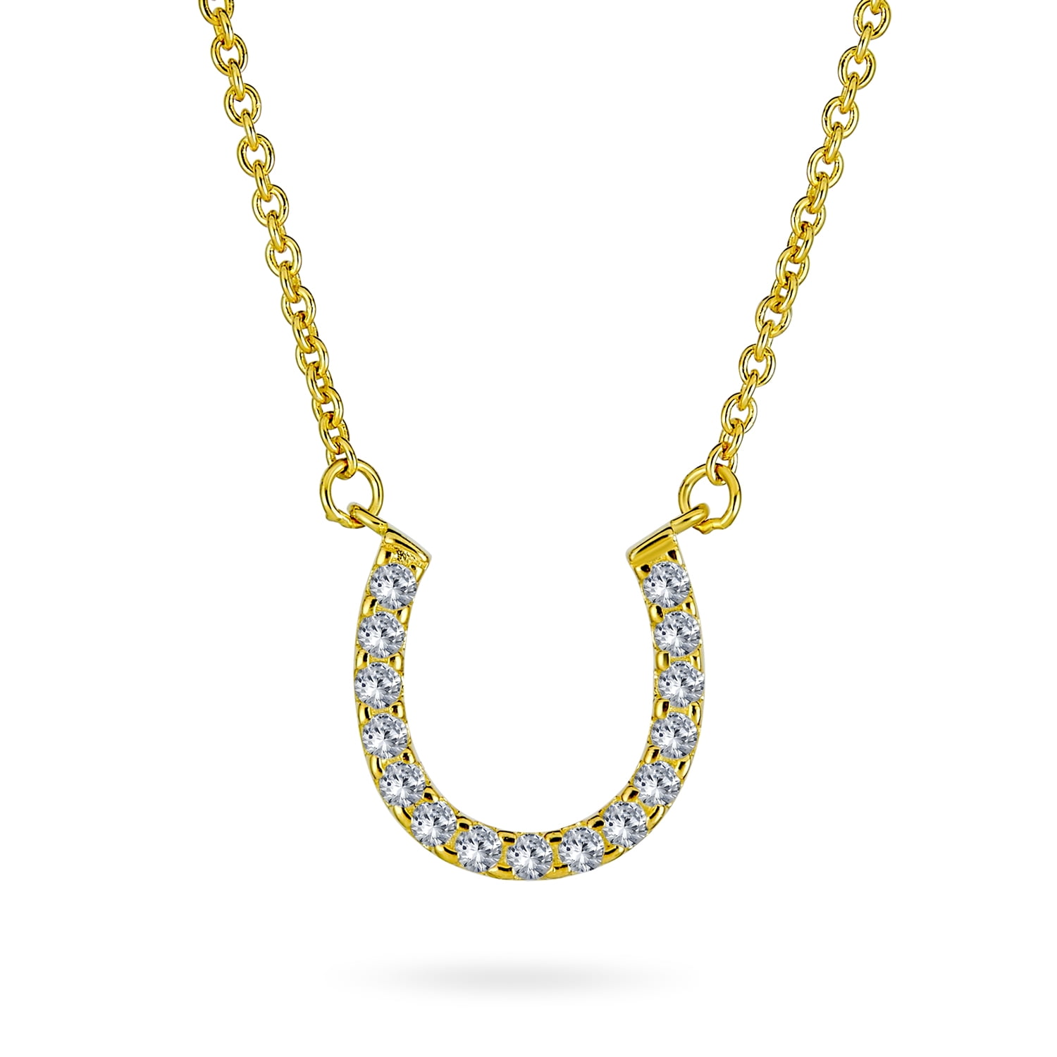 CZ Horseshoe Necklace 16in 