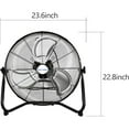 thumbnail image 5 of High Velocity Fan 20 inch 4600 CFM Heavy Duty Metal Fan 3 Speed Floor Fan with Wall-Mounting System Industrial Fans for Home, Residential, Commercial, Garage, and Greenhouse, Black, 2 Pack, 5 of 8