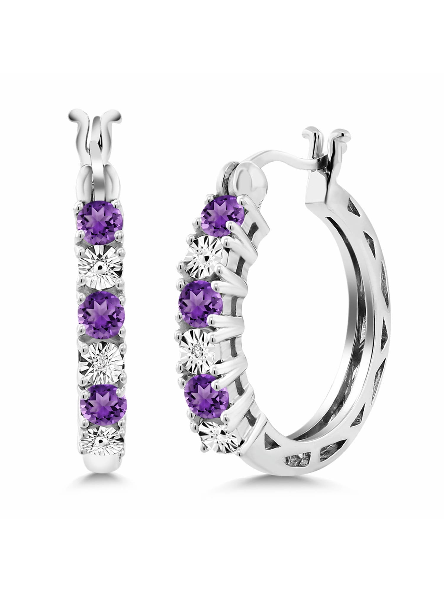 LARGE 3 inch Purple hoop earrings Classic Hoop Earrings Purple Earrings