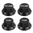 thumbnail image 1 of Perillas De Control Para Guitarra Eléctrica Unique Bargains 6mm ID 2 Volumen 2 Tono Plástico Negro Con Blanco 2 Juegos, 1 of 6