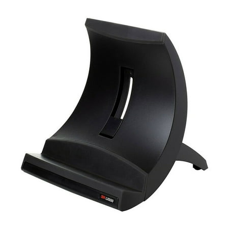 3M LX550 9 in. x 12 in. x 6.5 in. to 9.5 in. 20-lb. Capacity Vertical Notebook Computer Riser with Cable Management - Black/Charcoal Gray