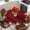 Red,Black, variant on Christmas Round Tablecloth, Fitted Table Cover with Elastic for 36"-44" Round Tables, Buffalo Plaid Cute Snowman Xmas Tree Elk Snowflakes Table Cloth Outdoor Dinning Party Waterproof Tablecloths