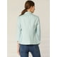 thumbnail image 5 of Blazer De Solapa Con Muescas Y Mangas 3/4 A Rayas Para Mujer Verde XS, 5 of 6