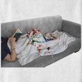 thumbnail image 6 of Animal Soft Flannel Fleece Blanket, Rainbow Colored Abstract Wild Birds Owl with Music Notes and Butterflies Image Art, Cozy Plush for Indoor and Outdoor Use, 50" x 60", Multicolor, by Ambesonne, 6 of 6