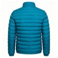 thumbnail image 5 of Men Stand Collar Puffer Jacket Full Zip Packable Quilted Outerwear Zipper Side Pockets Warm Casual Coat for Daily Commute Travel Camping Cold Weather Outdoor Wear Blue L, 5 of 6